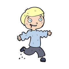 cartoon excited boy