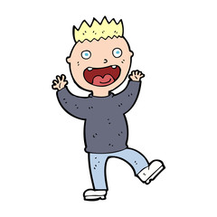 cartoon crazy happy man