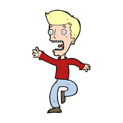 cartoon terrified man