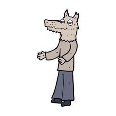 cartoon wolf man