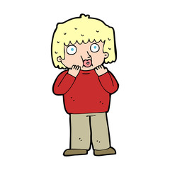 cartoon worried boy