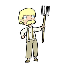 cartoon farmer with pitchfork