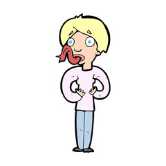 cartoon woman sticking out tongue