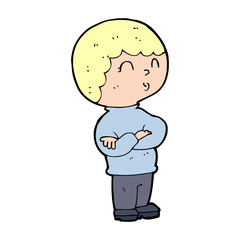 cartoon boy with folded arms