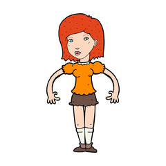 cartoon woman looking sideways