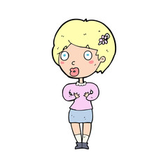 cartoon surprised woman