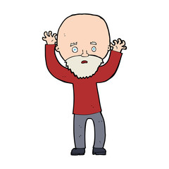 cartoon bearded man panicking