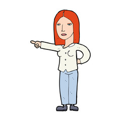 cartoon woman pointing