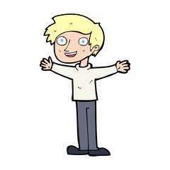 cartoon enthusiastic man