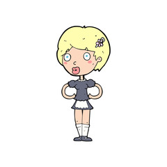 cartoon woman in french maid outfit