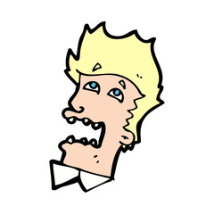 cartoon frightened man