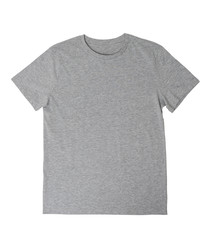 Grey Cotton Shirt with Copy Space Isolated on White Background.