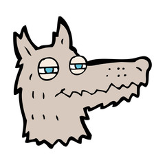 cartoon smug wolf face