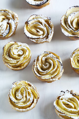 Apple roses. Cakes Apple Roses made from puff pastry with apple