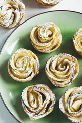 Apple roses. Cakes Apple Roses made from puff pastry with apple