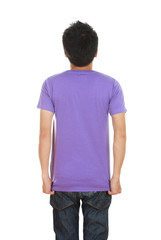 man with blank t-shirt