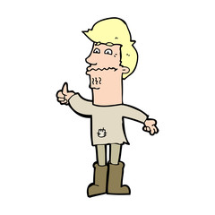 cartoon nervous man