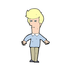 cartoon suspicious man