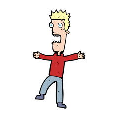 Obraz premium cartoon terrified man