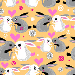 Valentine pattern of rabbits