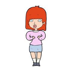 cartoon shocked woman