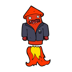 cartoon firework in business suit