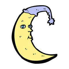 sleepy moon cartoon