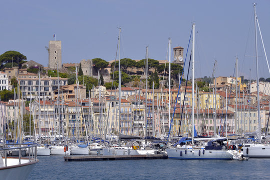 Harbor of Cannes in France