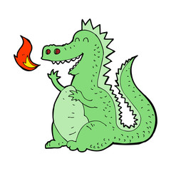 cartoon fire breathing dragon