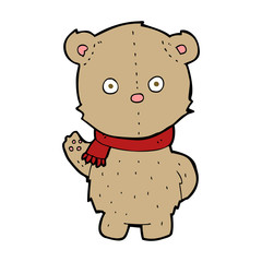 Fototapeta premium cartoon teddy bear wearing scarf