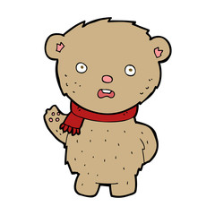 cartoon teddy bear wearing scarf