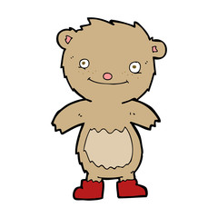 Obraz na płótnie Canvas cartoon teddy bear wearing boots