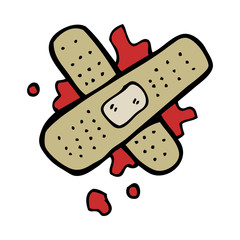 cartoon bloody medical plaster