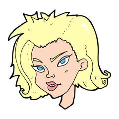cartoon female face