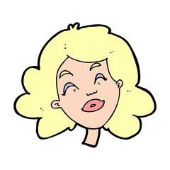 cartoon happy female face