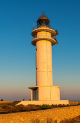 Lighthouse in Formentera at sunset