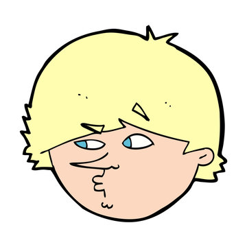 cartoon suspiscious man
