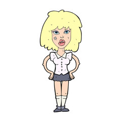 cartoon woman been in fight