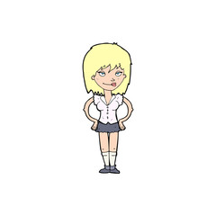 cartoon woman with hands on hips