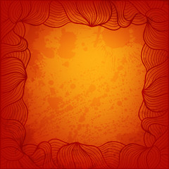 Abstract vector background with hand drawn frame and artistic gr