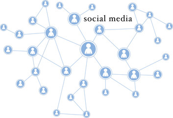 social media graphic / illustration - people connections / network