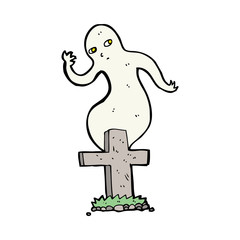 cartoon ghost rising from grave