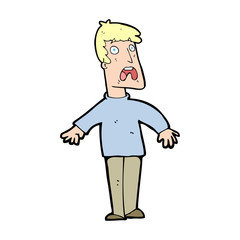 cartoon terrified man