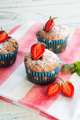 Muffins with strawberries