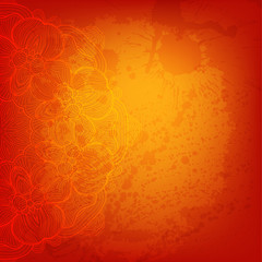 Bright abstract vector card with an arabesque