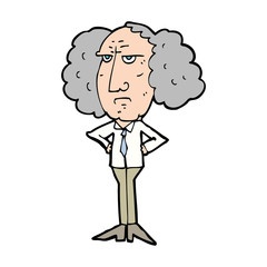 cartoon big hair lecturer man