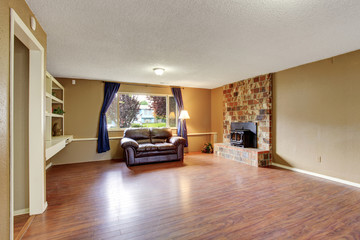 Simple hardwood living room.