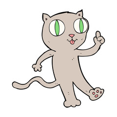 cartoon cat with idea