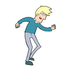 cartoon happy man dancing