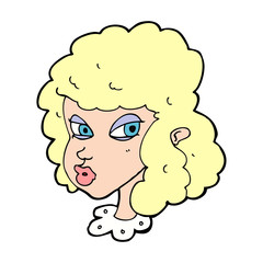 cartoon suspicious woman
